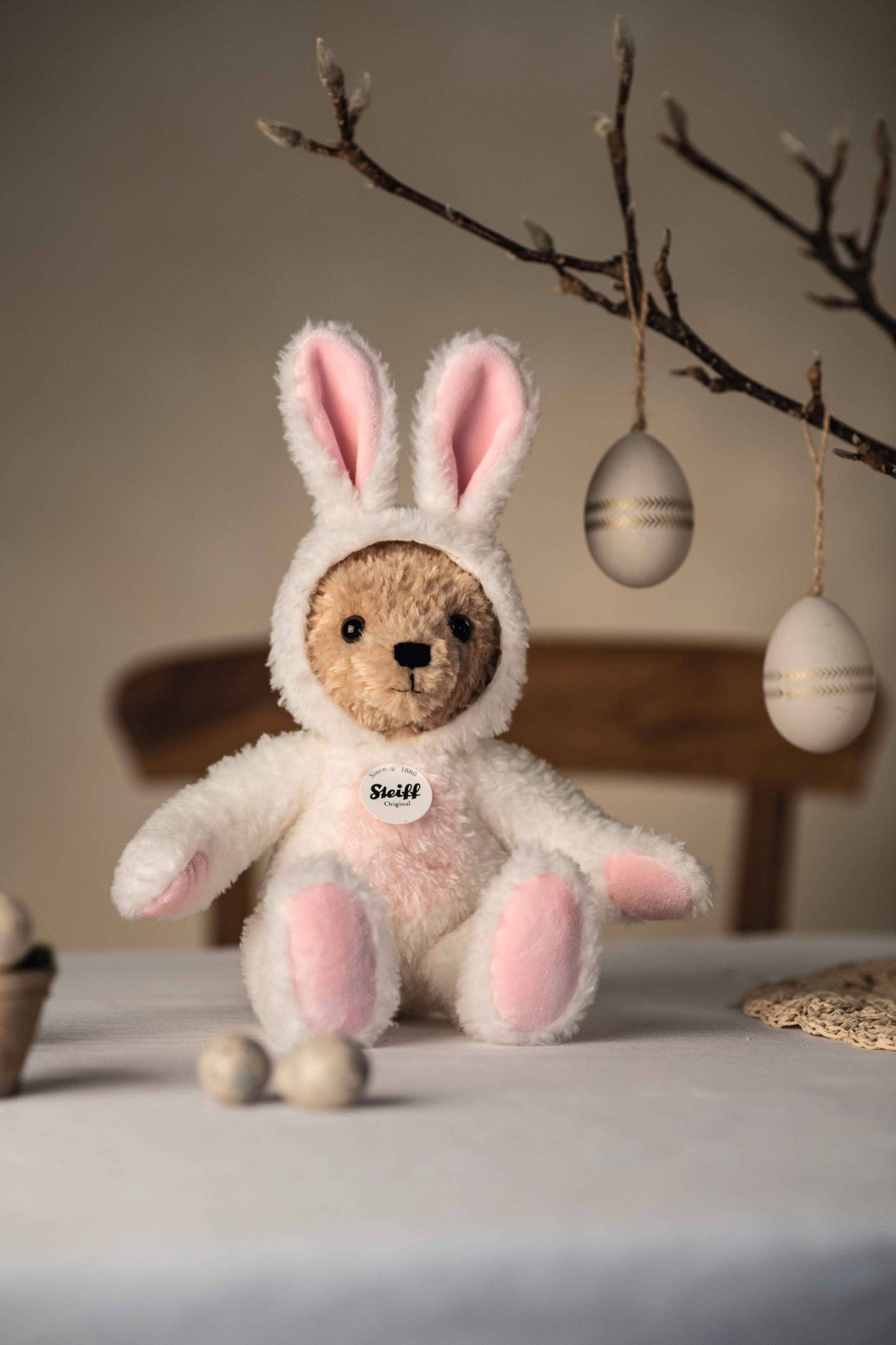 Teddy Bear with Easter Bunny Hoodie Costume 11 Inches