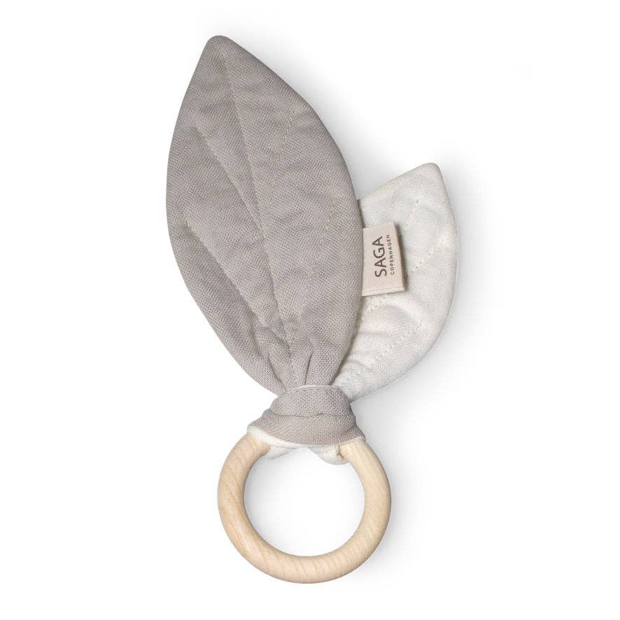Baby Sensory Toys - Teething Ring- Cream - Organic Cotton