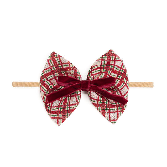 Christmas Plaid Layered Bow Baby Headband - Hair Bows