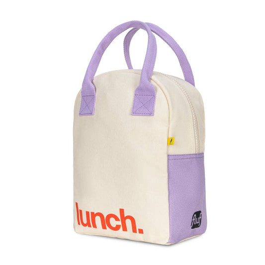 Zipper Lunch Bag - 'Lunch' Lavender Poppy