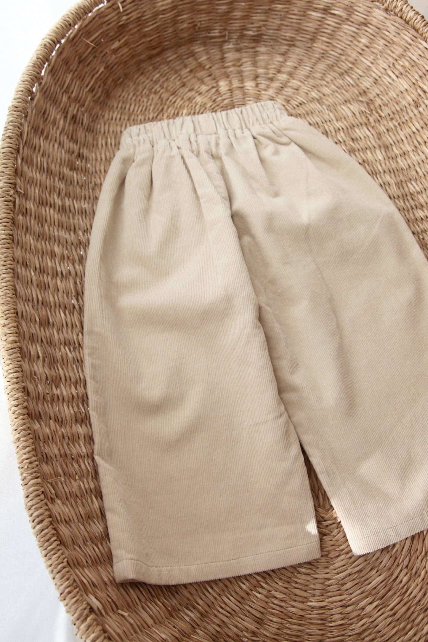 Beige/Cord Frill Pocket Wide Leg Trousers: 2-3y