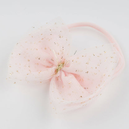 Light Pink/Gold Glinda Bow Nylon Headband
