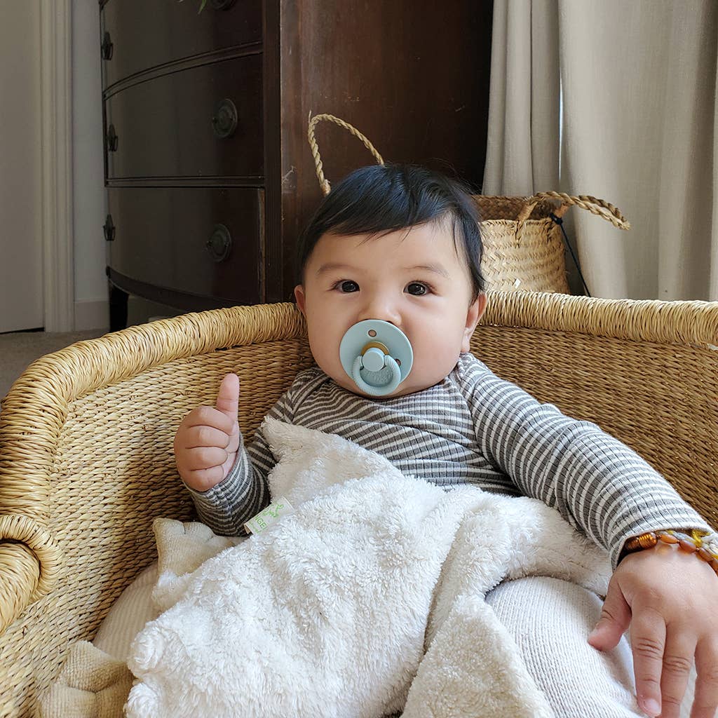 *NEW STYLES* Itzy Soother™ Natural Rubber Paci Sets: Coconut + Toast 6-18 M