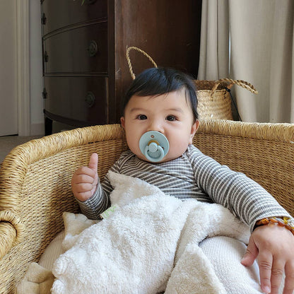 Itzy Soother™ Natural Rubber Paci Sets: Coconut + Toast 6-18 M