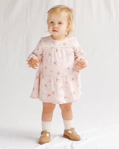 Tiered Jersey Dress Swan