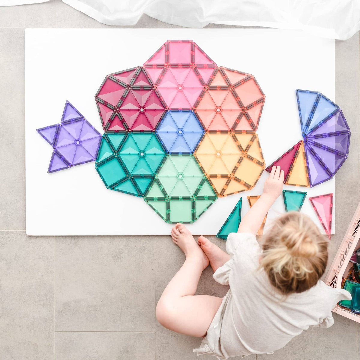 CONNETIX Magnetic Tiles Pastel Mega Pack, 202 Pieces