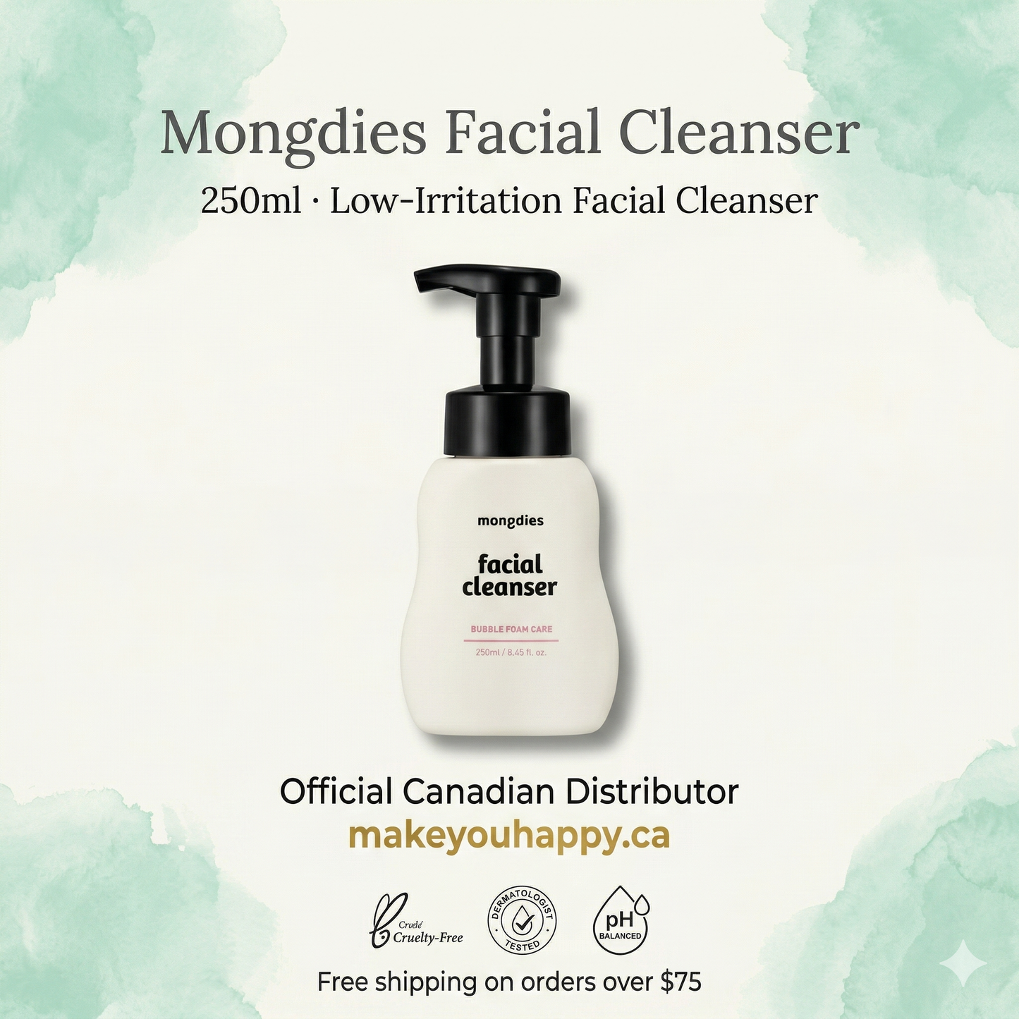Mongdies Baby Facial Cleanser 250ml | Gentle Non-Foaming | Tear-Free
