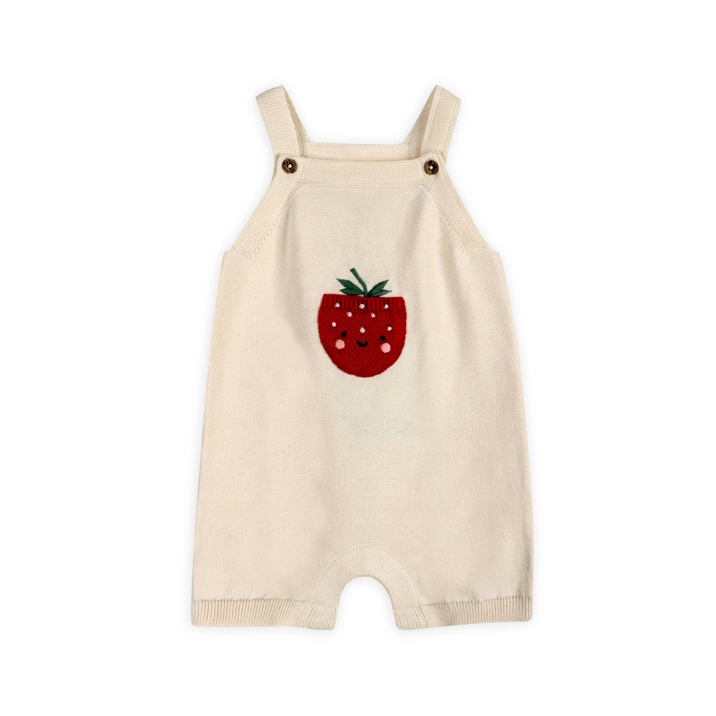 Strawberry Pocket Baby Knit Shortall Set (Organic Cotton)