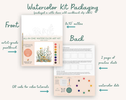 All-In-One Beginner Watercolor Paint Set - Jar of Flowers