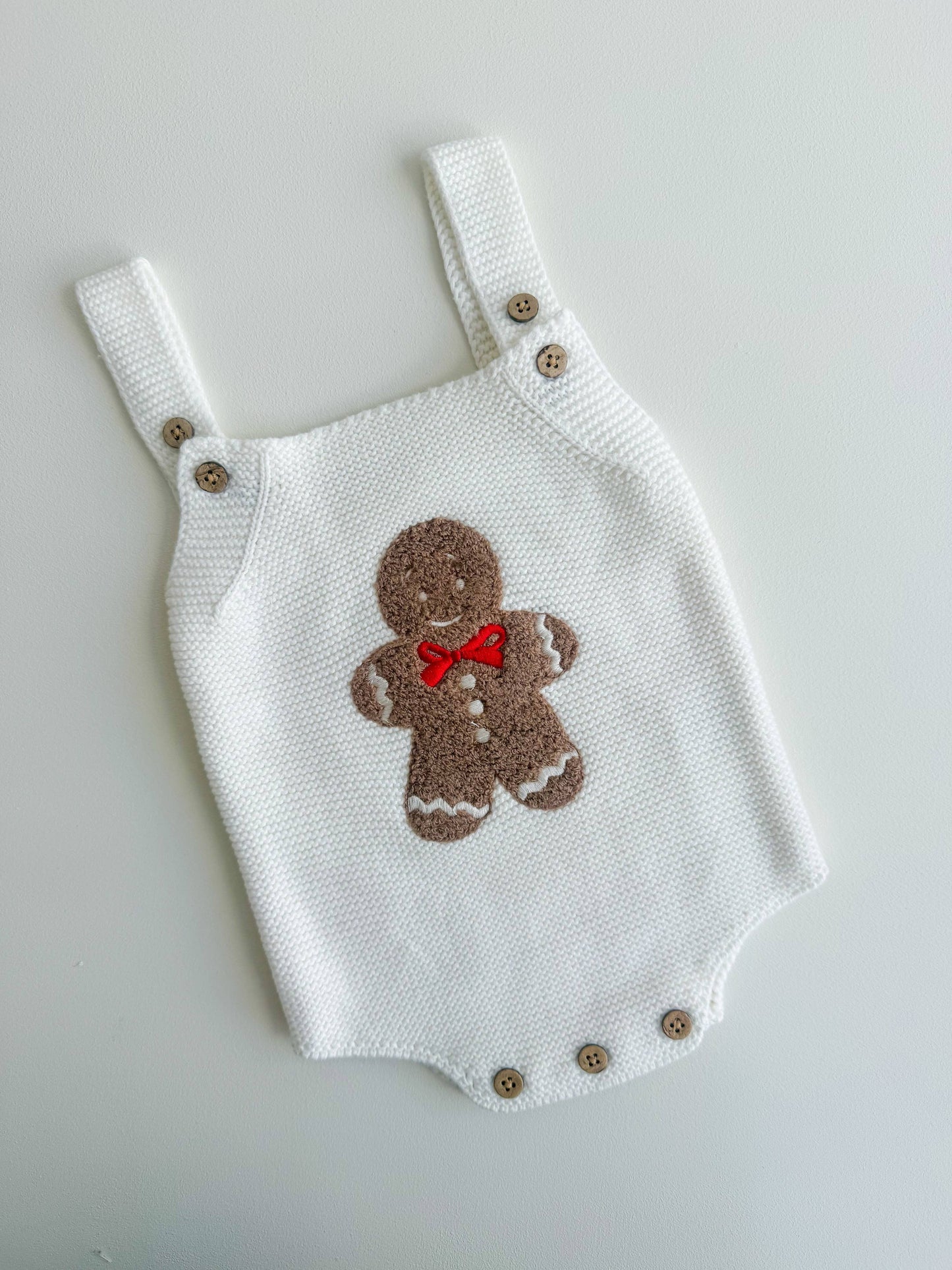 GINGERBREAD SHERPA ROMPER: 3-6M
