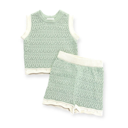 Poppy Textured Baby Tank & Shorts Set (Organic Cotton)