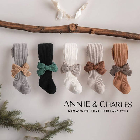 Annie & Charles® RIB TIGHTS WITH STITCH FINIA: Grey