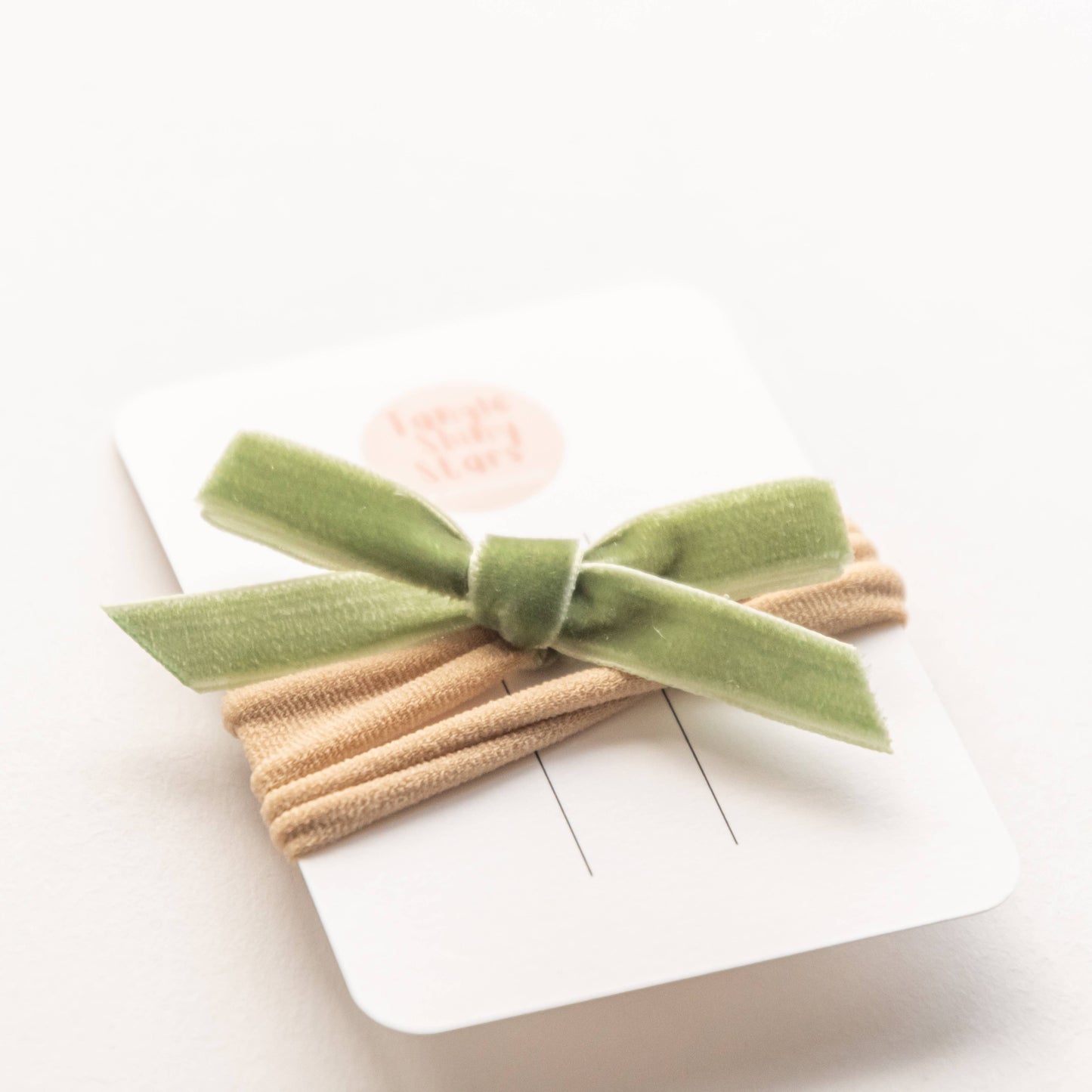 Velvet Bow Elastic Headband | Apple Green