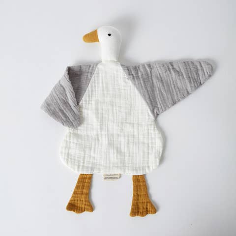 Organic Muslin Duck Toy: Dusty Rose