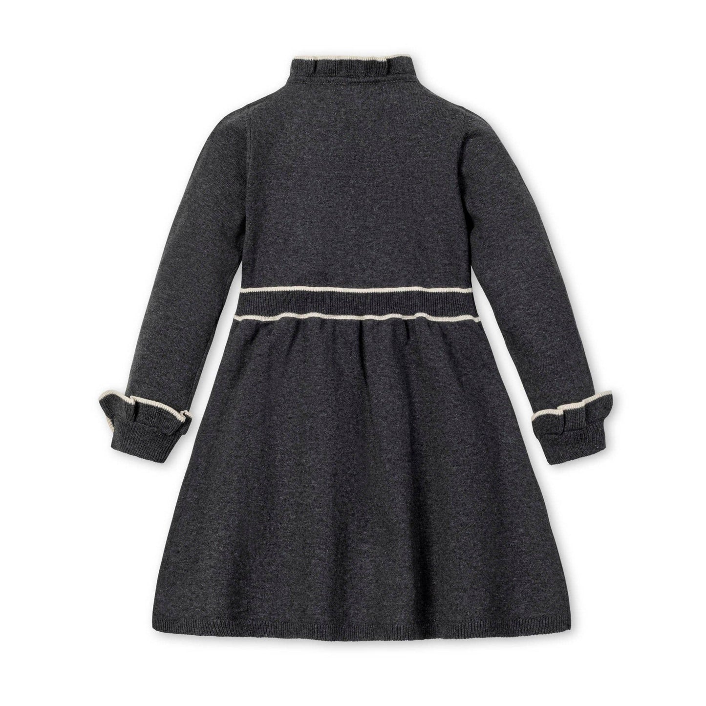 Organic Ruffle Trim Sweater Dress: Charcoal Heather / 4