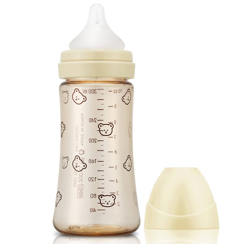 Grosmimi PPSU Baby Bottle - 10oz (300ml): Olive_White