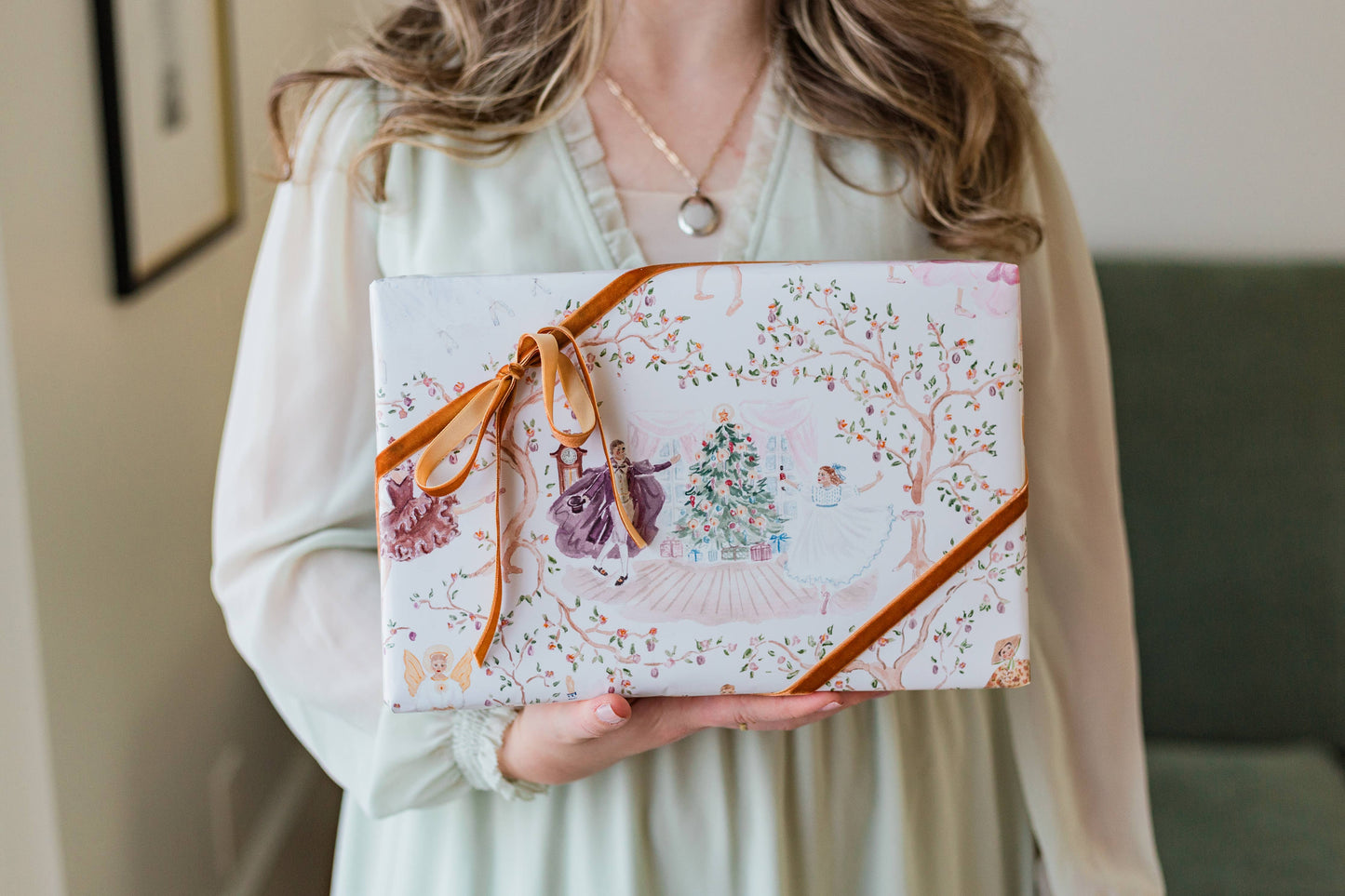 Nutcracker Toile Wrapping Paper Sheets 