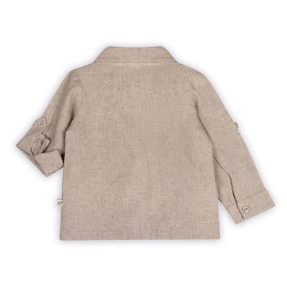 Positano Linen Baby Shirt & Corduroy Pants (Organic): Natural / Brown