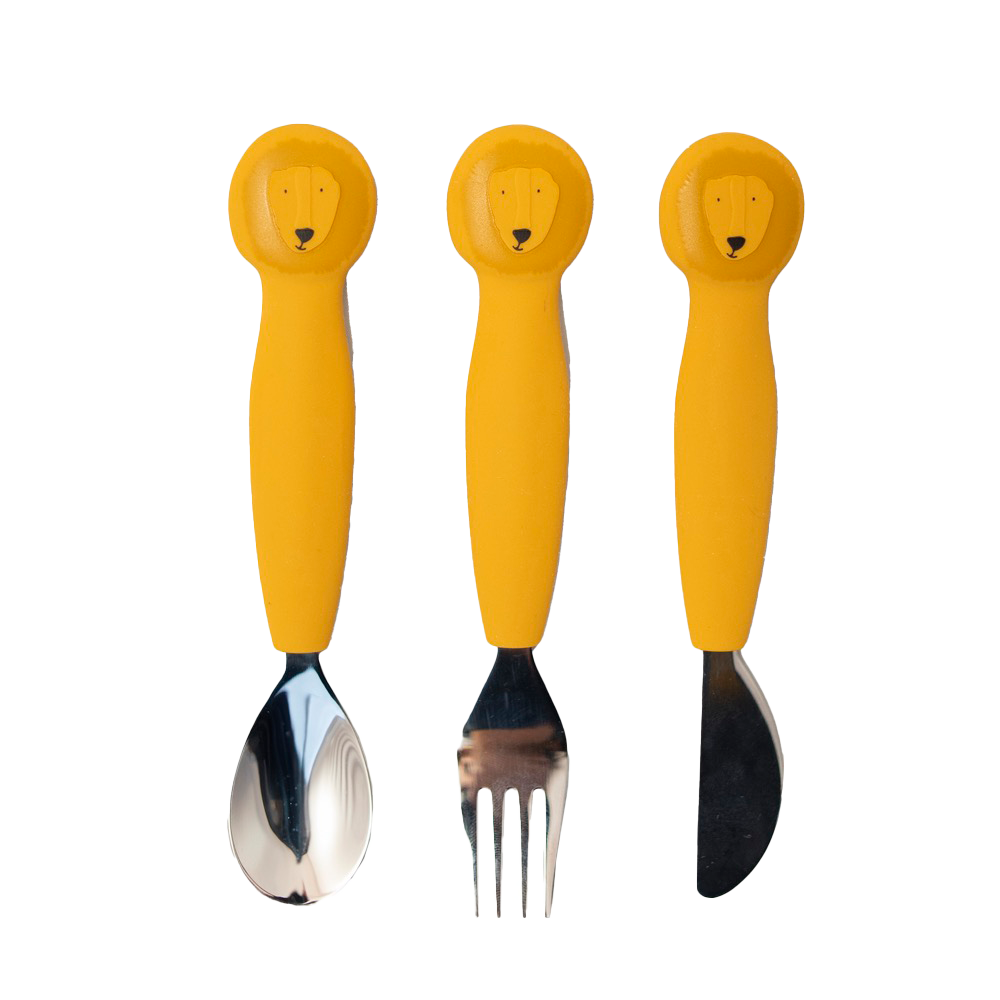 Trixie Silicone Cutlery Set, 3-Pack | Baby Toddler Utensils