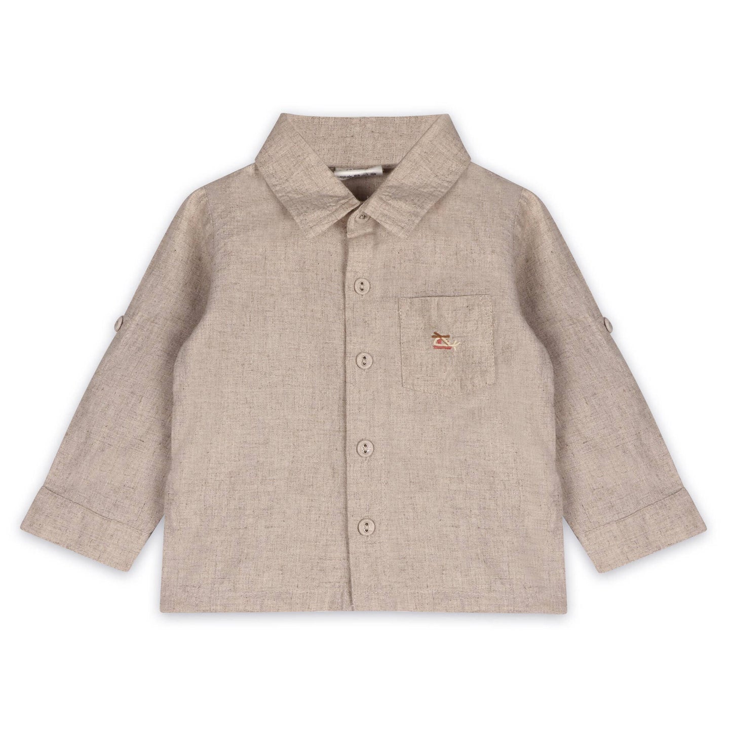 Positano Linen Baby Shirt & Corduroy Pants (Organic): Natural / Brown / 18-24M