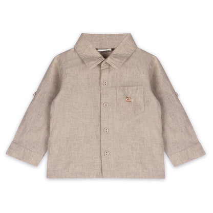Positano Linen Baby Shirt & Corduroy Pants (Organic): Natural / Brown