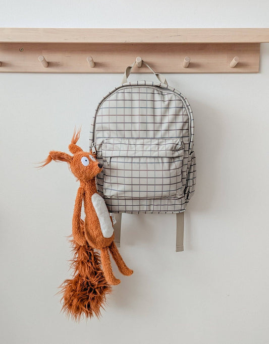 Mini Backpack - Taupe grid - Menoum Menoum