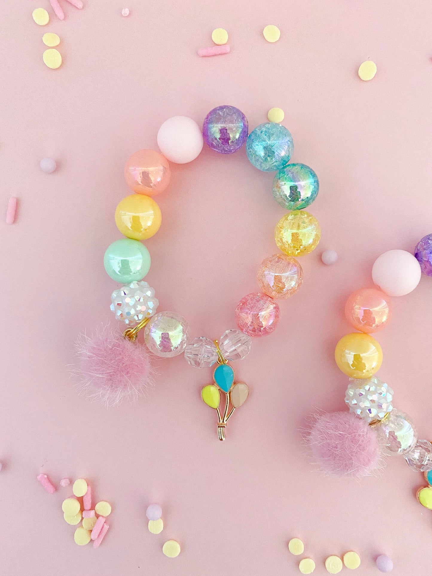 Pastel Balloon Kids Bracelet – Chunky Bead Party Jewelry