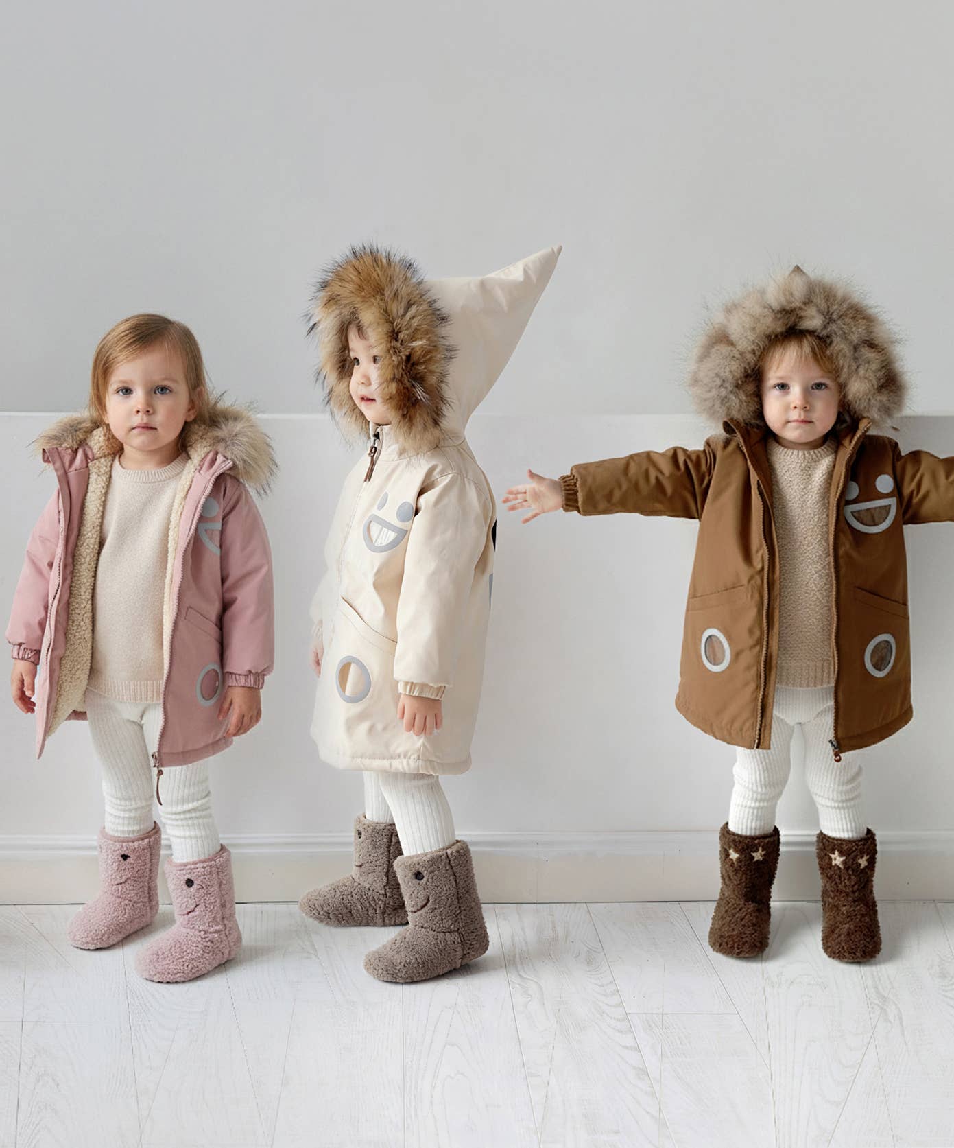 Warm Waterproof & Snowproof Kids' Winter Coat (Creamy White): 4Y (104cm)