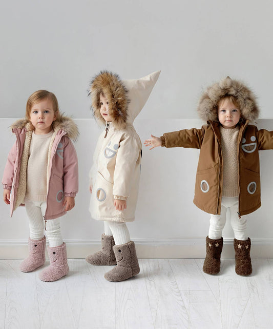 Warm Waterproof & Snowproof Kids' Winter Coat (Creamy White)