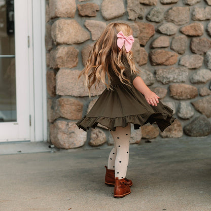 Vanilla Dot Knit Tights: 7-8 YEARS