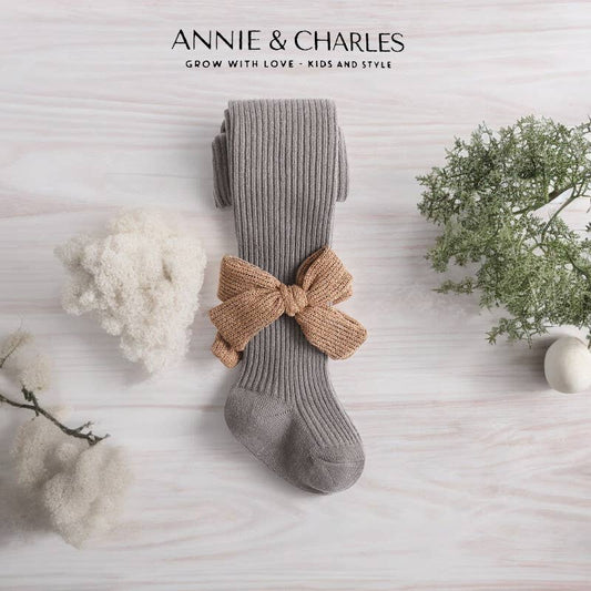 Annie & Charles® RIB TIGHTS WITH STITCH FINIA: Grey