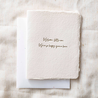 Welcome Little One | Baby Shower Greeting Card: Flat A2 Greeting Card. Blank on Back.