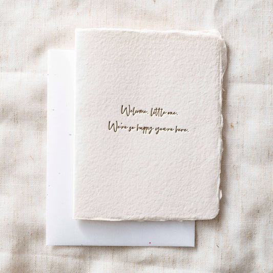 Welcome Little One | Baby Shower Greeting Card: Flat A2 Greeting Card. Blank on Back.