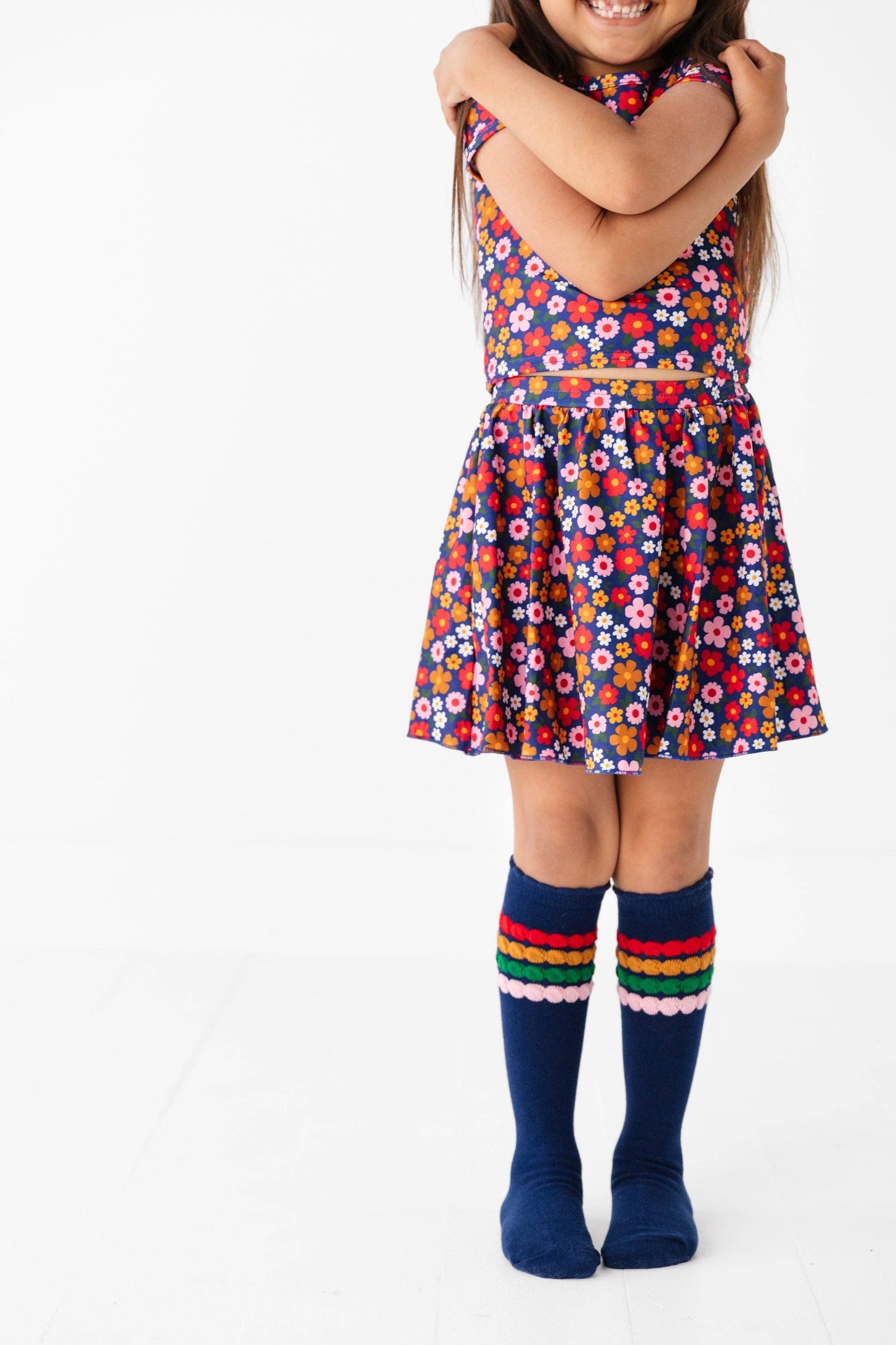 Hopscotch Bubble Stripe Knee High Socks: 1.5-3 YEARS