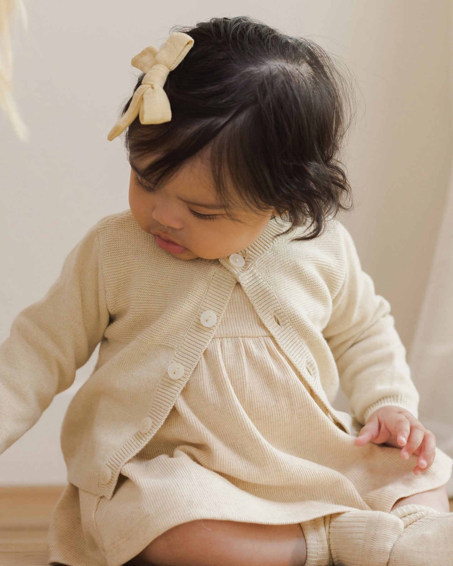 Knit Cardigan - Heathered Natural