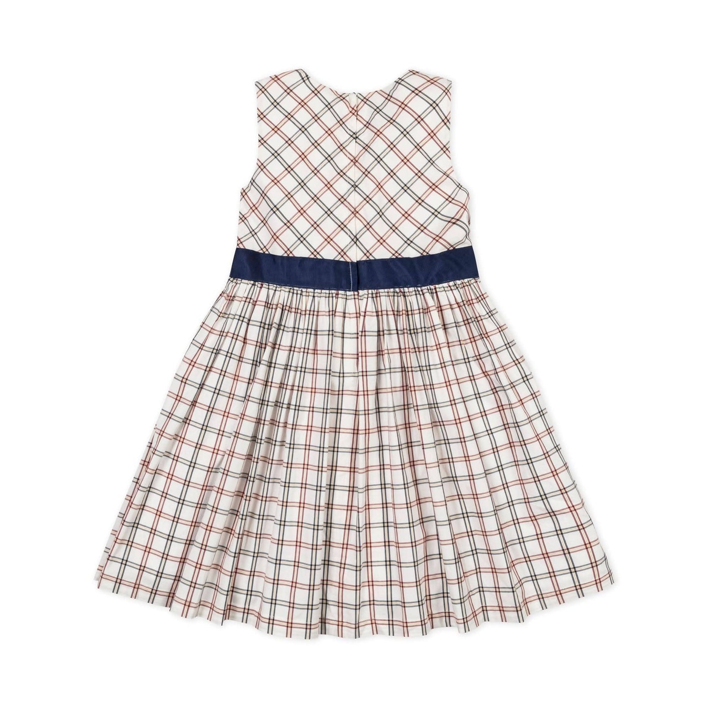 Organic Stretch Poplin Sash Dress: Homeroom Check / 2T
