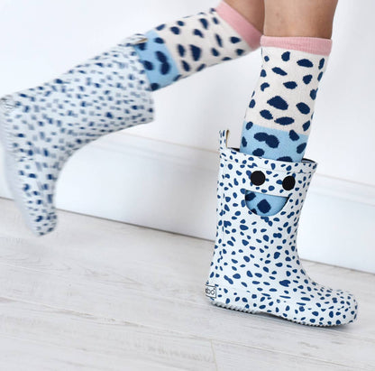 Snow Blue Long Socks for Kids