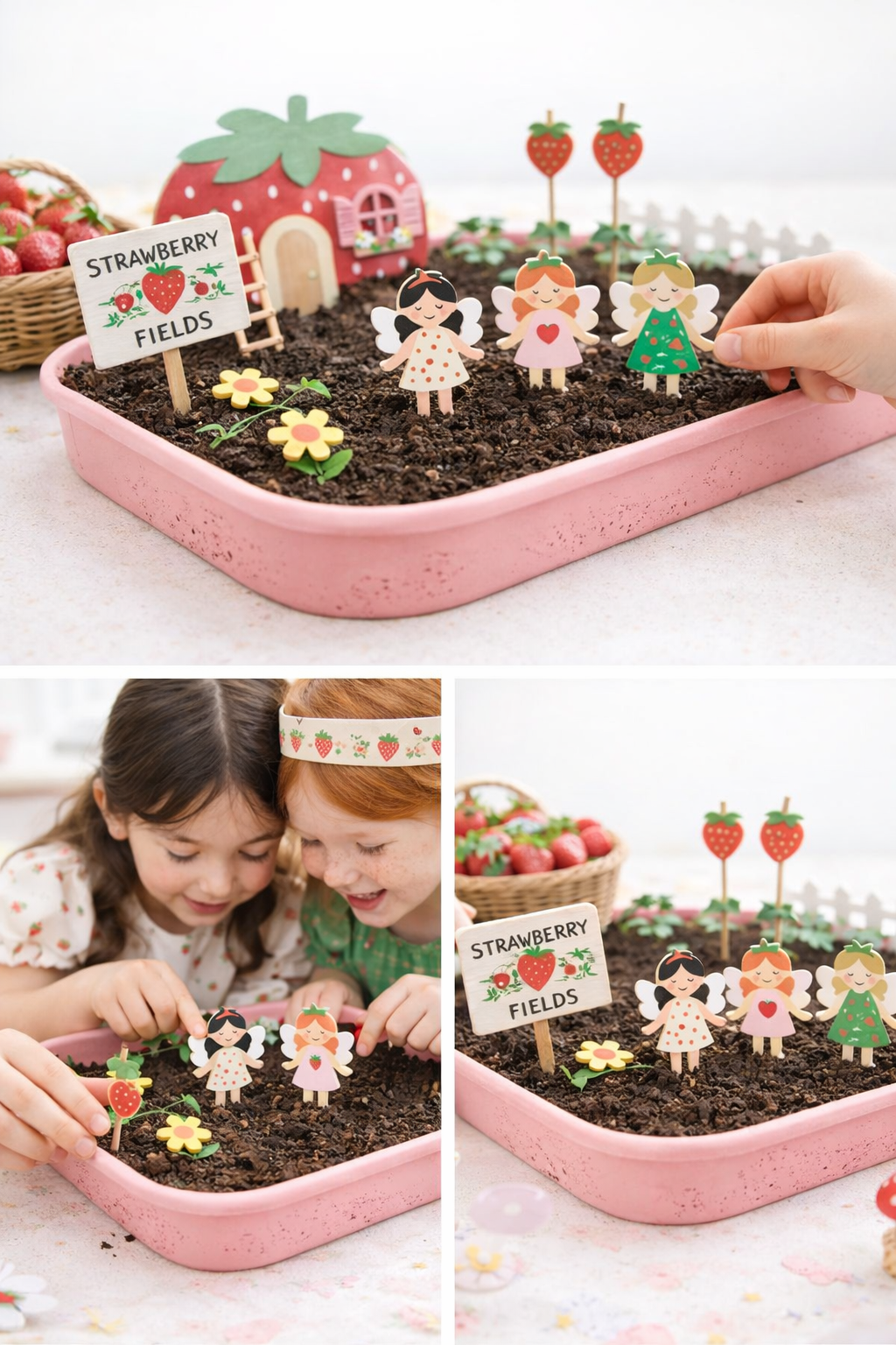 Strawberry Fairy Garden Refill Kit (2pk, Fairies, Soil & seeds)