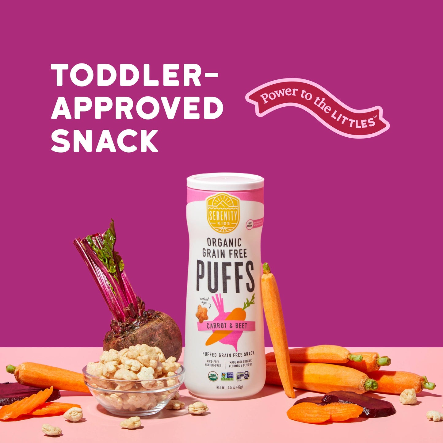 Carrot & Beet Organic Grain Free Puffs (6 Cans)