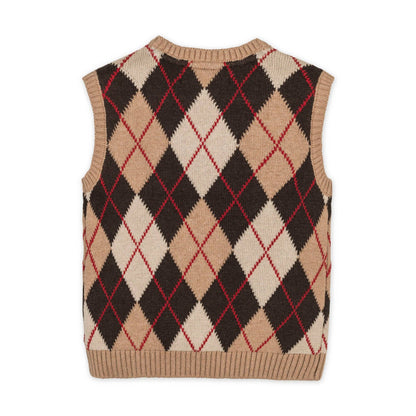Organic Argyle Sweater Vest - Baby: Fireside Argyle / 6-12M