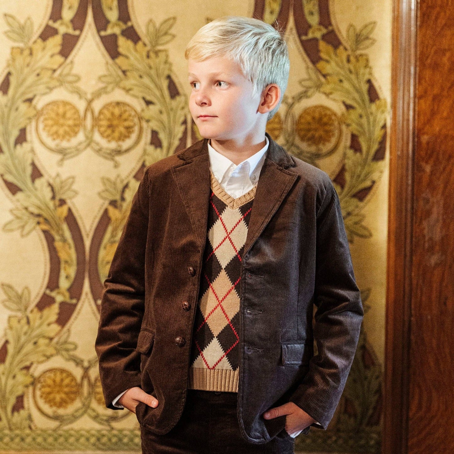 Organic Argyle Sweater Vest - Baby: Fireside Argyle / 6-12M