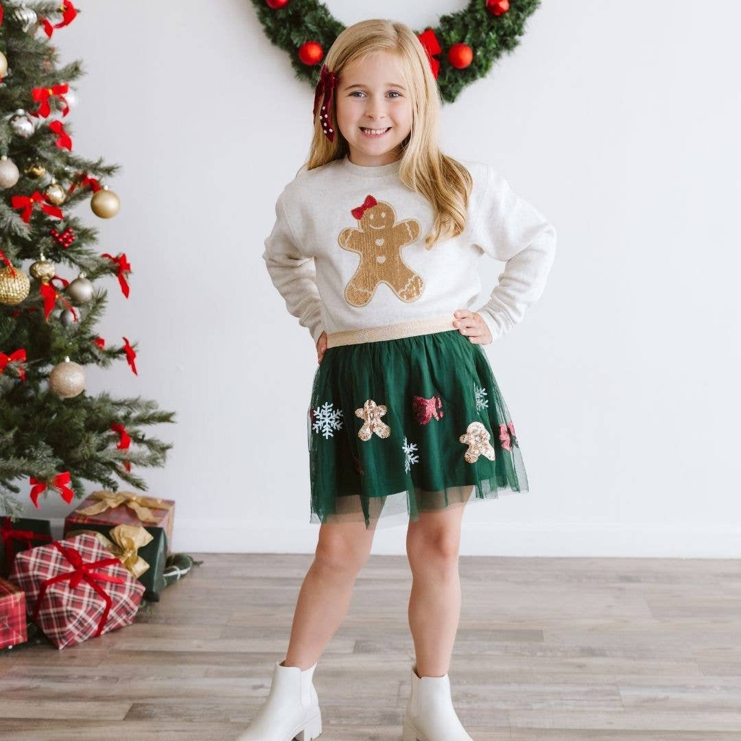 Gingerbread Joy Sequin Christmas Tutu - Kids Clothing: 1-2Y