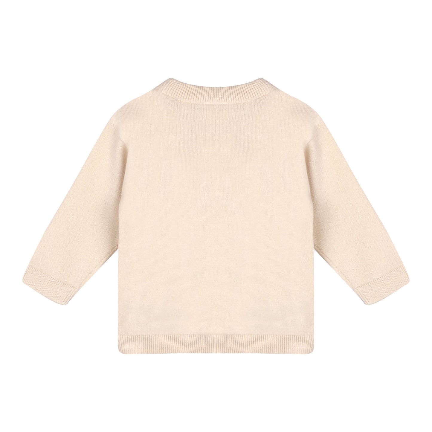 Farm Tractor Embroidered Sweater Knit Baby Pullover -Organic: Natural / 18-24M