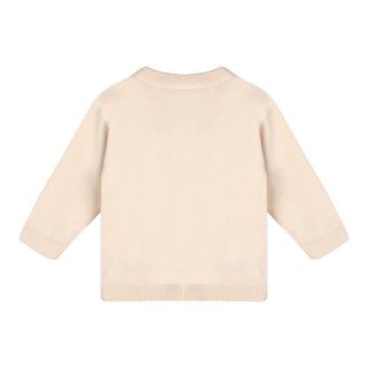 Farm Tractor Embroidered Sweater Knit Baby Pullover - Organic