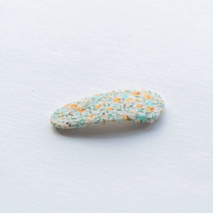 Triangle Embroidered Floral Snap Hair Clips | Yellow