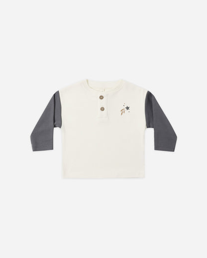 Long Sleeve Henley Tee Midnight