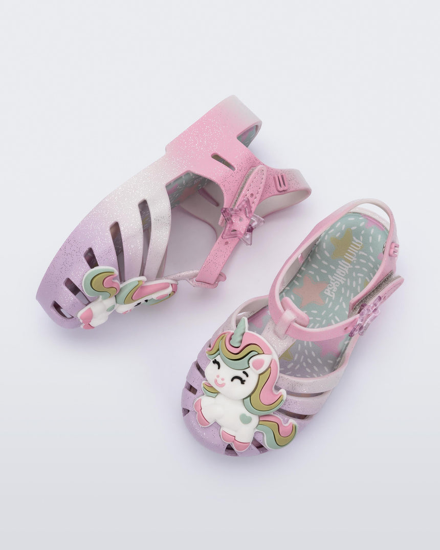 Mini Melissa Possession Unicorn Baby Sandals: Purple/Pink