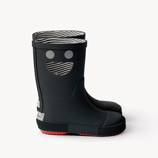 WISTITI Kids Rain Boots - Eco Rubber - Black: 24
