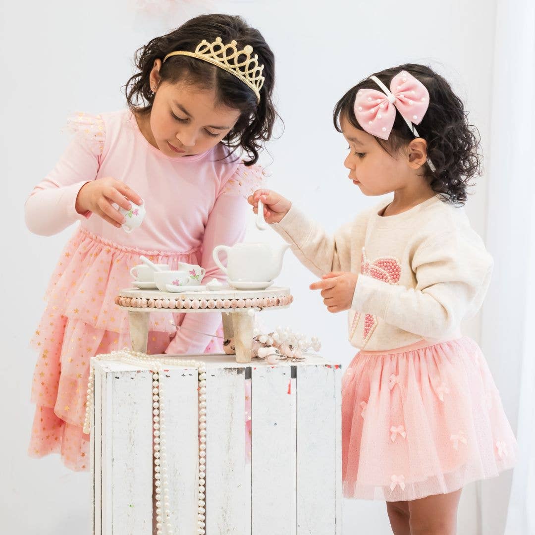 Pearl Bow Patch Sweatshirt - Kids Boutique Clothing: 2T