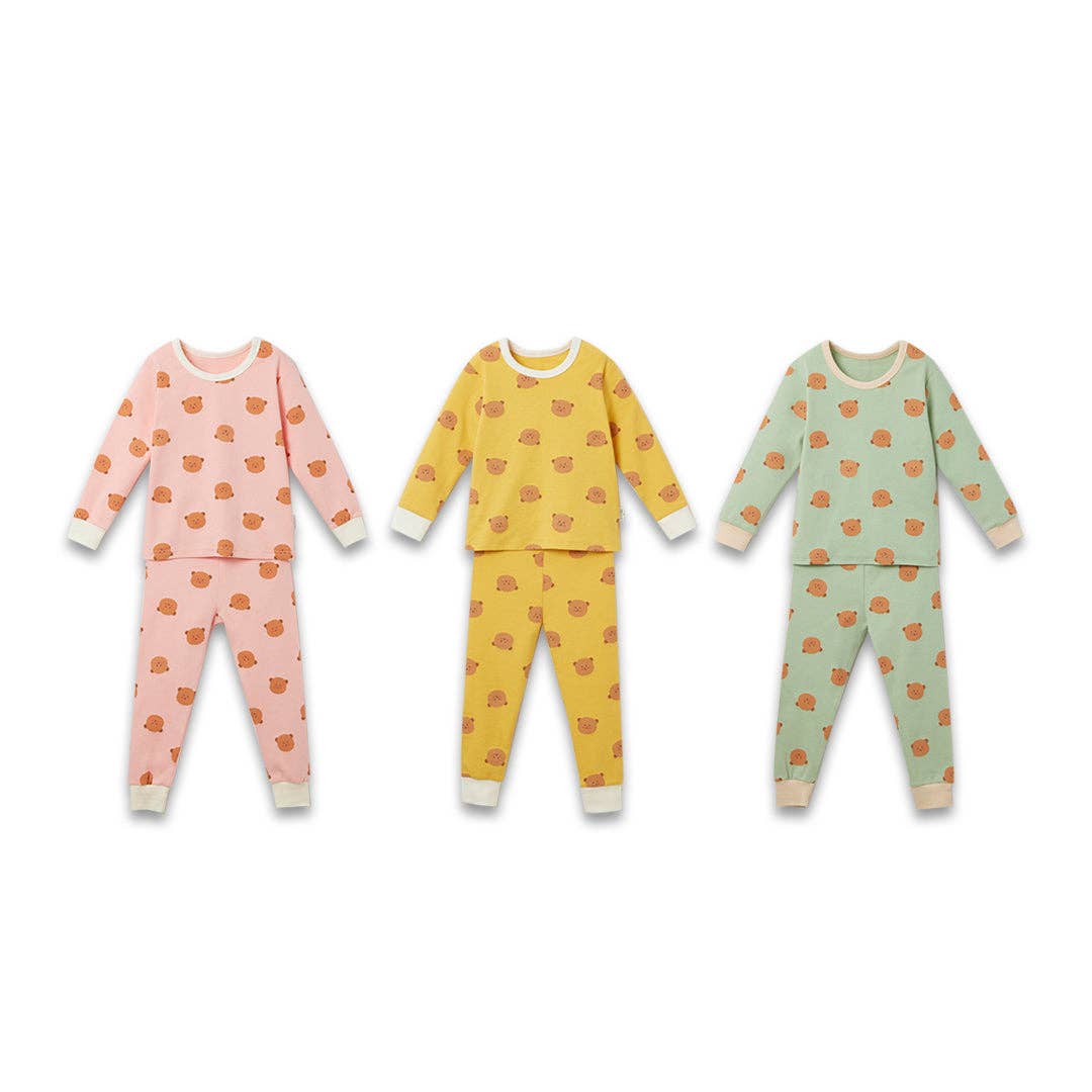 BabyRabbit Teddy Bear Long Sleeve Set: Pastel Green / 12M-18M